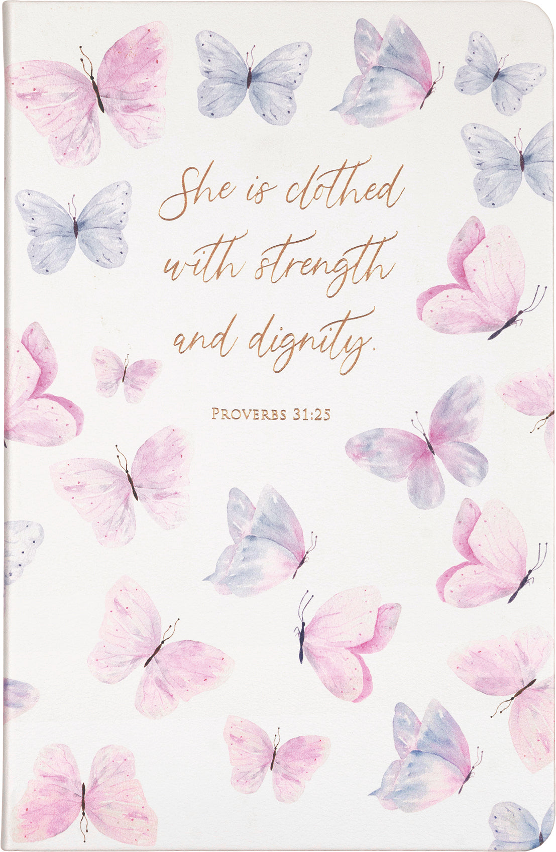 Christian Collection Bible Journal She is Clothed with Strength Butterfly 5.5x8.5