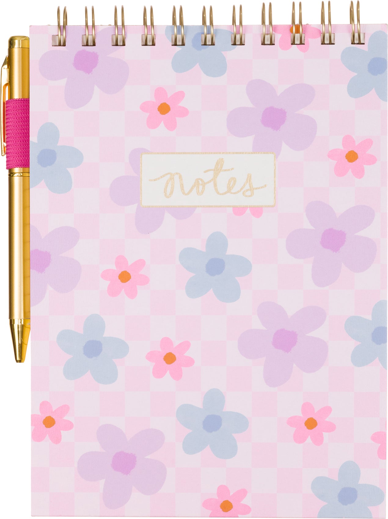 Dayna Lee Plump Daisy Checker Steno Pad with Pen 6x8.5